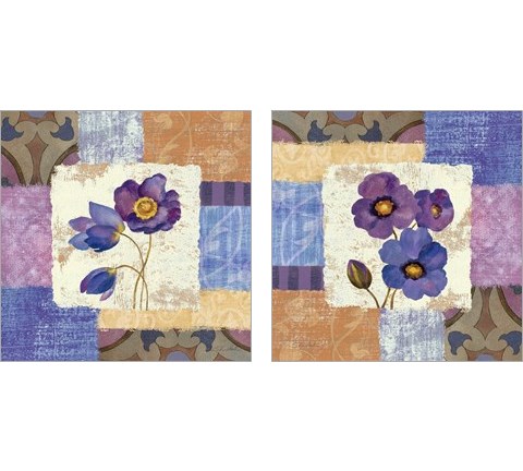 Tiled Poppies 2 Piece Art Print Set by Silvia Vassileva