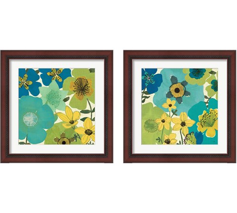 Garden Brights Cool 2 Piece Framed Art Print Set by Pela Studio