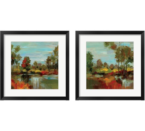 Hidden Pond Hues 2 Piece Framed Art Print Set by Silvia Vassileva