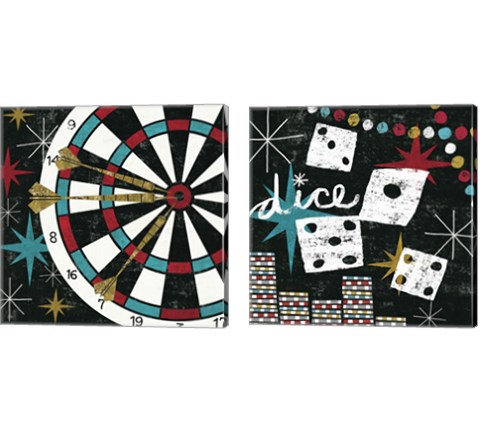 Vegas Games 2 Piece Canvas Print Set by Michael Mullan