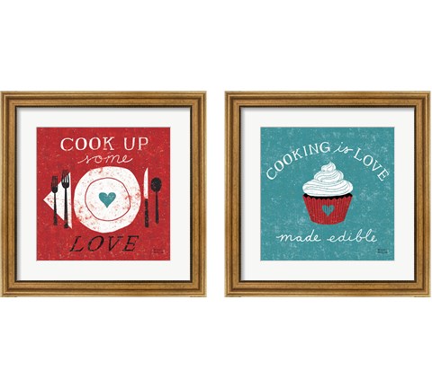 Kitchen Love 2 Piece Framed Art Print Set by Michael Mullan