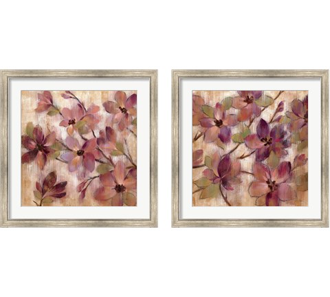 Magenta Branch 2 Piece Framed Art Print Set by Silvia Vassileva