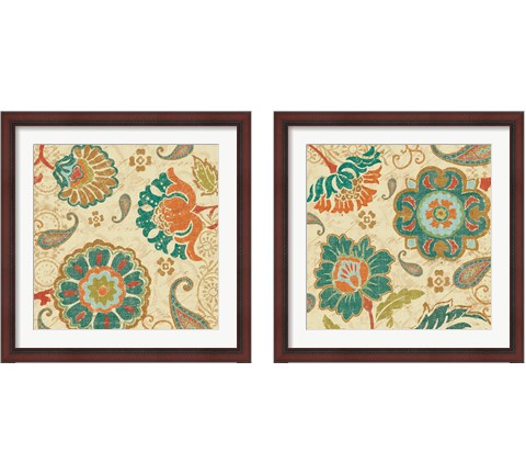 Fall Paisley 2 Piece Framed Art Print Set by Pela