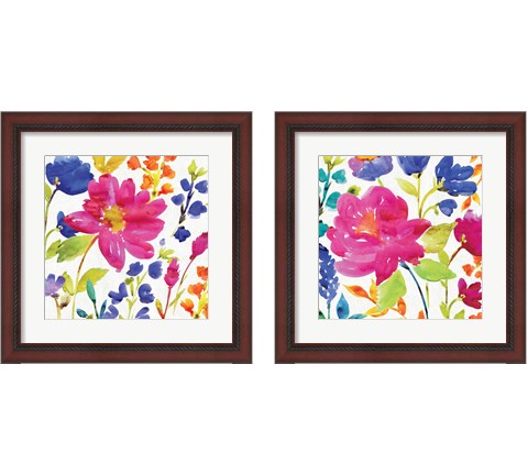 Floral Medley 2 Piece Framed Art Print Set by Wild Apple Portfolio