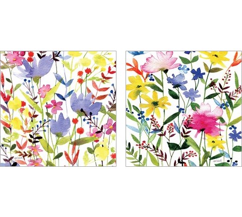 Annes Flowers Crop 2 Piece Art Print Set by Anne Tavoletti