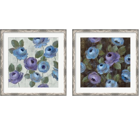 Blue Damask 2 Piece Framed Art Print Set by Silvia Vassileva