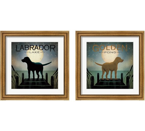 Pond Dogs 2 Piece Framed Art Print Set by Ryan Fowler