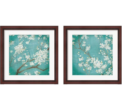 White Cherry Blossoms 2 Piece Framed Art Print Set by Danhui Nai