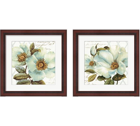 White Floral Bliss 2 Piece Framed Art Print Set by Lisa Audit