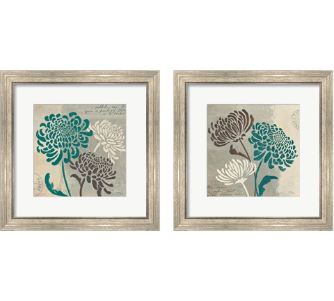 Chrysanthemums 2 Piece Framed Art Print Set by Wellington Studio