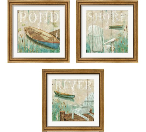 Waterside 3 Piece Framed Art Print Set by Daphne Brissonnet