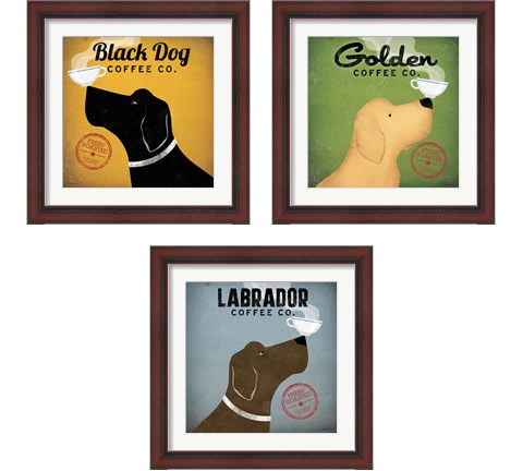 Dog Coffee Co. 3 Piece Framed Art Print Set by Ryan Fowler