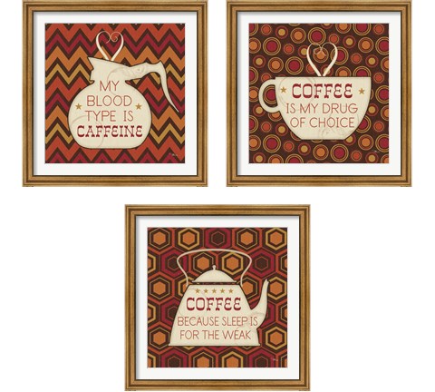 Caffeine 3 Piece Framed Art Print Set by Pela Studio