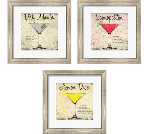 Cocktail 3 Piece Framed Art Print Set by Louise Carey