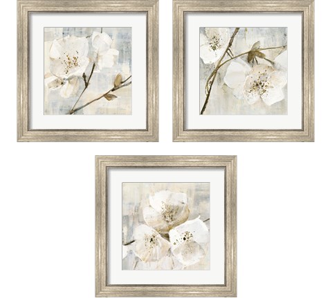 Elegance Greige 3 Piece Framed Art Print Set by Albena Hristova