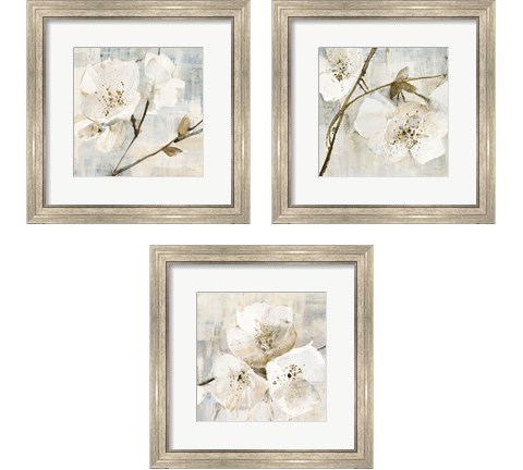 Elegance Greige 3 Piece Framed Art Print Set by Albena Hristova