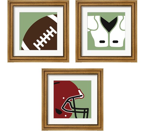 Football Close-Ups 3 Piece Framed Art Print Set by Sports Mania