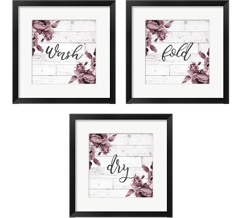 Laundry Script 3 Piece Framed Art Print Set by Ashley Hutchins