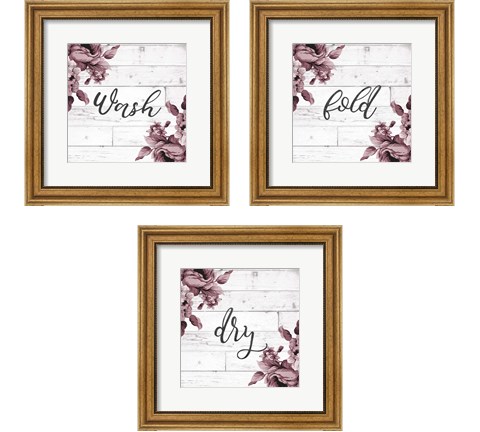 Laundry Script 3 Piece Framed Art Print Set by Ashley Hutchins