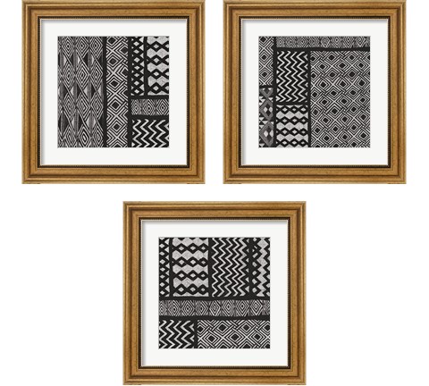 Kuba Abstract BW 3 Piece Framed Art Print Set by Sue Schlabach