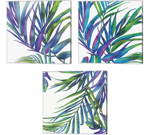 Colorful Leaves 3 Piece Canvas Print Set by Eva Watts