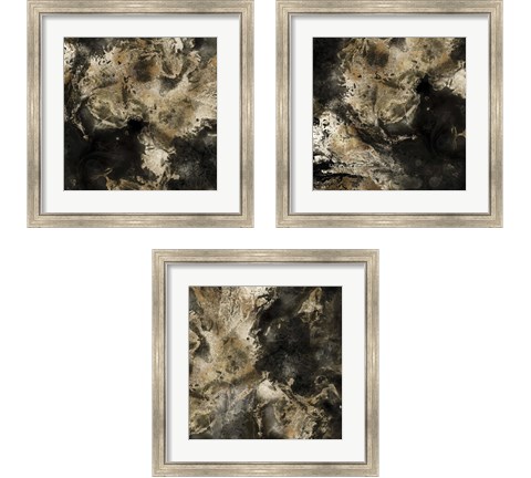 Gold Marbled Abstract 3 Piece Framed Art Print Set by Posters International Studio