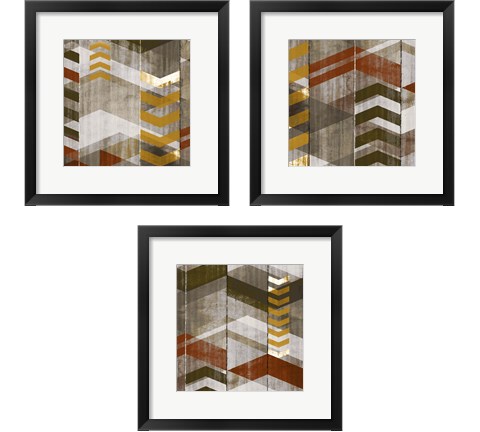 Chevron Serenade 3 Piece Framed Art Print Set by Edward Selkirk