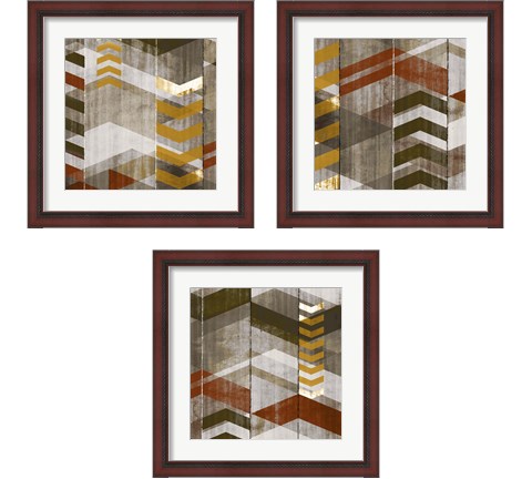 Chevron Serenade 3 Piece Framed Art Print Set by Edward Selkirk