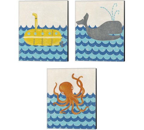 Truman's Voyage 3 Piece Canvas Print Set by Chariklia Zarris