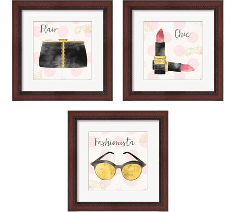 Fashion Blooms Black 3 Piece Framed Art Print Set by Jess Aiken