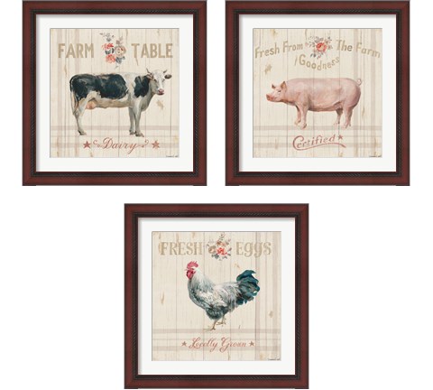 Farm Patchwork 3 Piece Framed Art Print Set by Danhui Nai