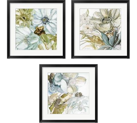 Seaglass Garden 3 Piece Framed Art Print Set by Elizabeth Franklin