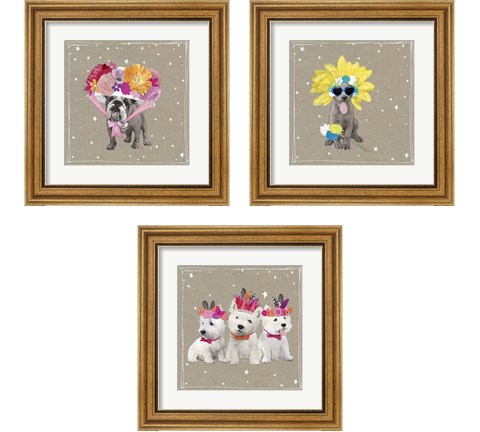 Fancypants Wacky Dogs 3 Piece Framed Art Print Set by Hammond Gower