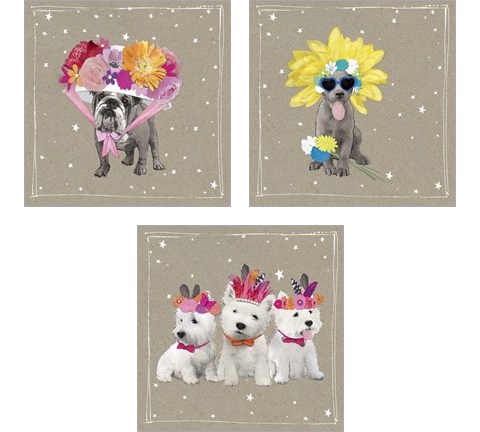 Fancypants Wacky Dogs 3 Piece Art Print Set by Hammond Gower