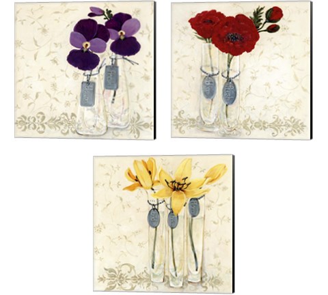 Inspired Flower 3 Piece Canvas Print Set by O. Boem