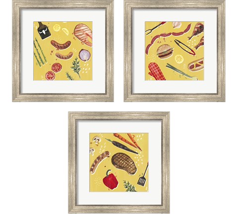 Throw it on the Grill 3 Piece Framed Art Print Set by Victoria Borges