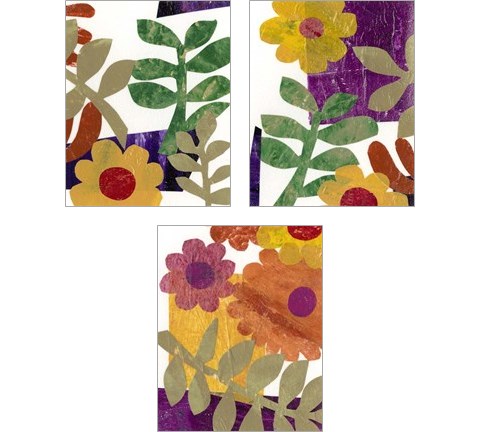 Fiesta Floral  3 Piece Art Print Set by Regina Moore