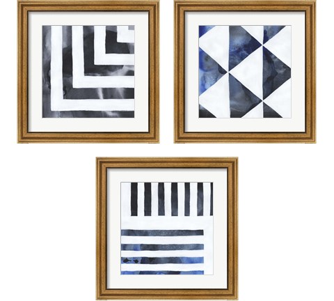 Blue Screen 3 Piece Framed Art Print Set by Grace Popp