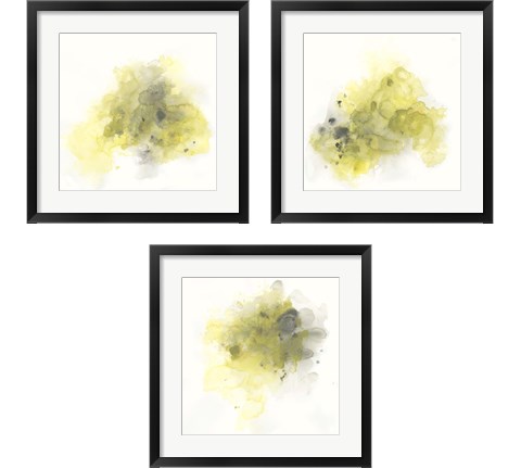 Citron Cloud 3 Piece Framed Art Print Set by June Erica Vess