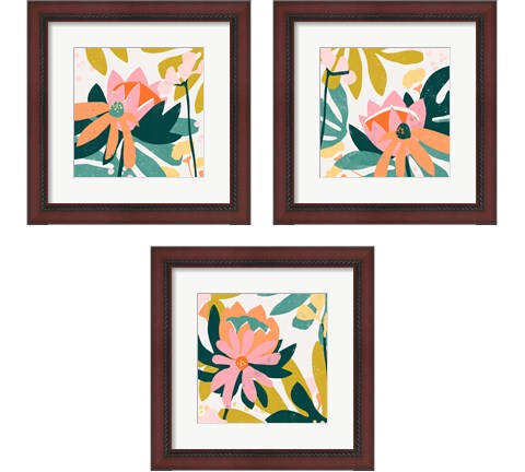 Cut Paper Garden 3 Piece Framed Art Print Set by June Erica Vess