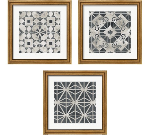 Neutral Tile Collection 3 Piece Framed Art Print Set by June Erica Vess