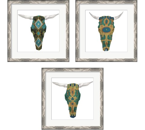 Day of the Dead Skull Mount 3 Piece Framed Art Print Set by Studio W