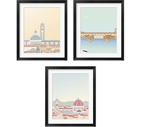 Travel Europe 3 Piece Framed Art Print Set by Gurli Soerensen