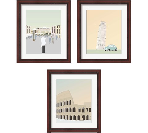 Travel Europe 3 Piece Framed Art Print Set by Gurli Soerensen