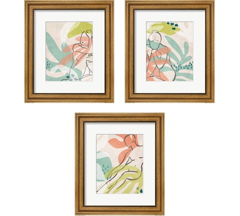 Tropical Nude 3 Piece Framed Art Print Set by June Erica Vess