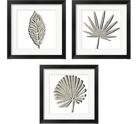 Cut Paper Palms 3 Piece Framed Art Print Set by June Erica Vess