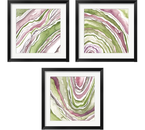 Up Close Agate 3 Piece Framed Art Print Set by Melissa Wang