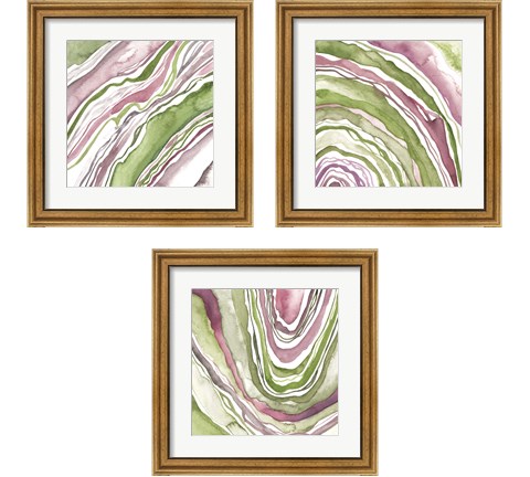 Up Close Agate 3 Piece Framed Art Print Set by Melissa Wang