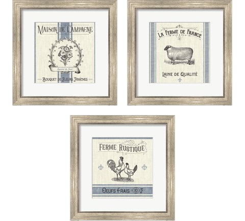 French Farmhouse 3 Piece Framed Art Print Set by Pela Studio