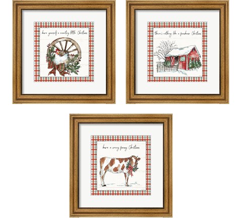 Holiday on the Farm 3 Piece Framed Art Print Set by Anne Tavoletti